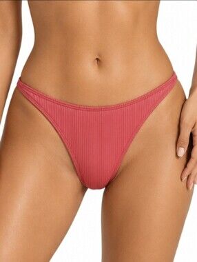 Wild Fable Ribbed Ultra Cheeky Bikini Bottom Pink M NWT
